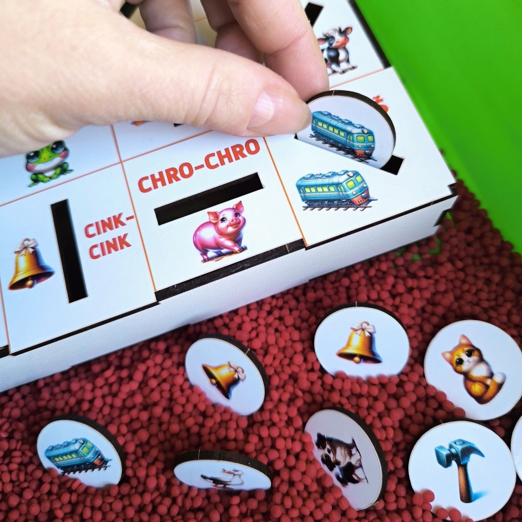 Aktivity logopedie zvuky citoslovce vhazovací box sensory-3